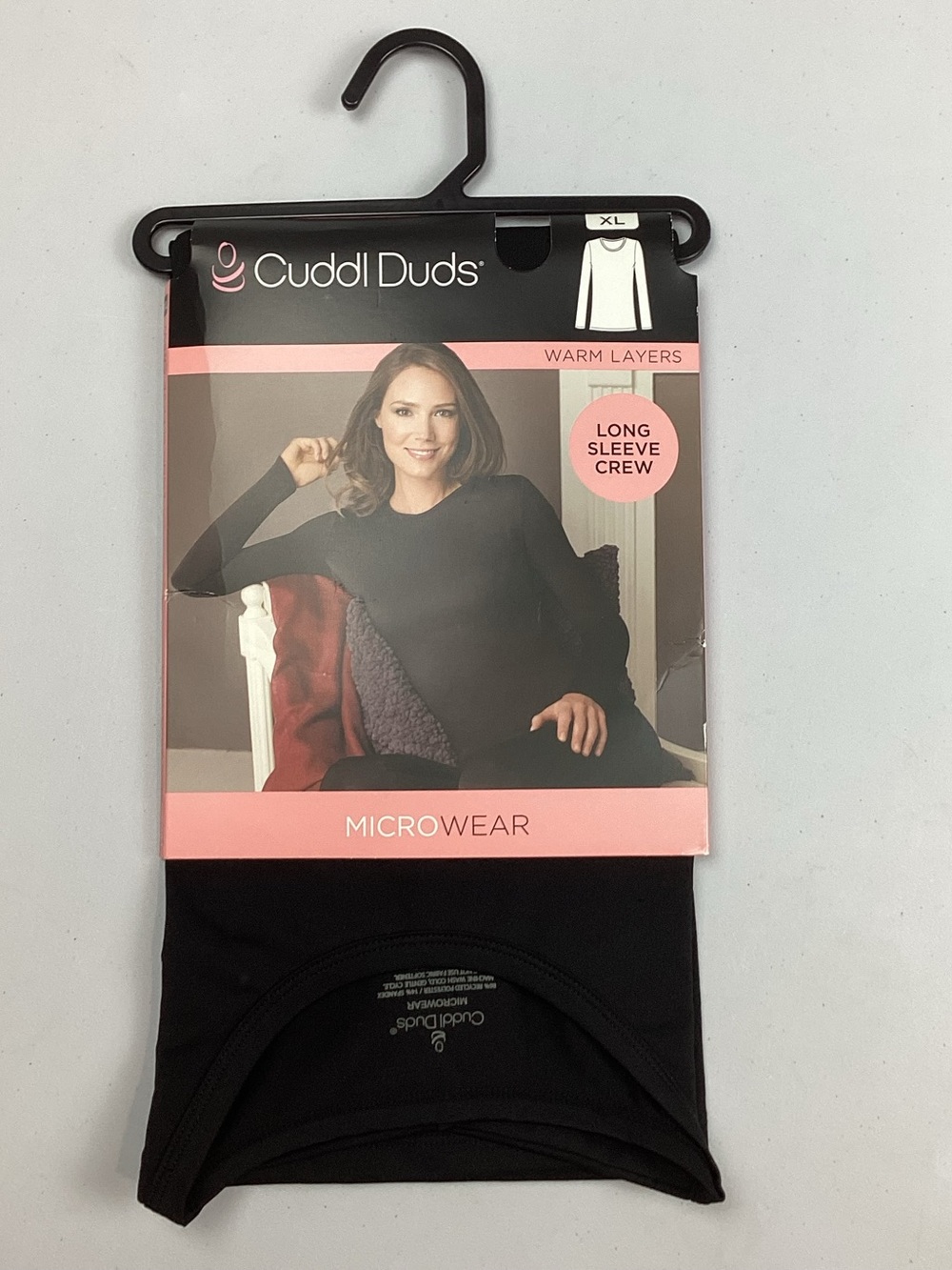 Cuddl Duds Women’s Black Long Sleeve Microwear Crew Top XL NEW! Retail $36